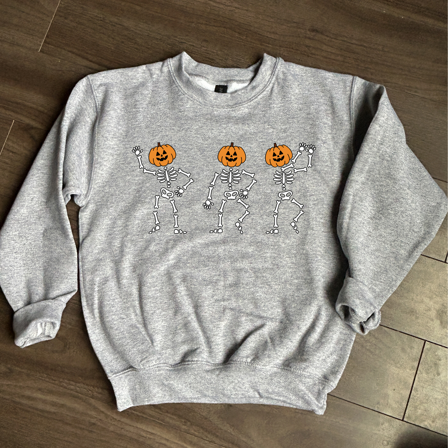 Pumpkin Skeleton Kids Crew