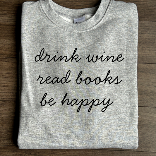 Wine Books Happy Crewneck